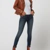 Gipsy Lederjacke Im Biker-Look Modell 'Famos' - Cognac
