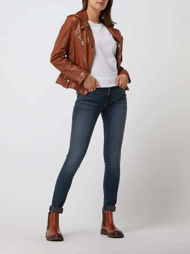Gipsy Lederjacke Im Biker-Look Modell 'Famos' - Cognac 1 Gipsy Lederjacke Im Biker-Look Modell 'Famos' - Cognac