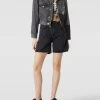 Calvin Klein Jeans Cropped Jeansjacke Mit Label-Patch Aus Leder - Schwarz