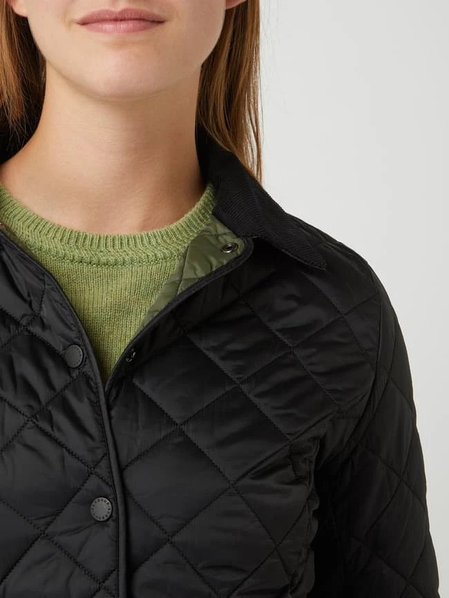 Barbour Steppjacke Mit Cordkragen Modell 'Deveron' - Schwarz 3 Barbour Steppjacke Mit Cordkragen Modell 'Deveron' - Schwarz – Bild 3