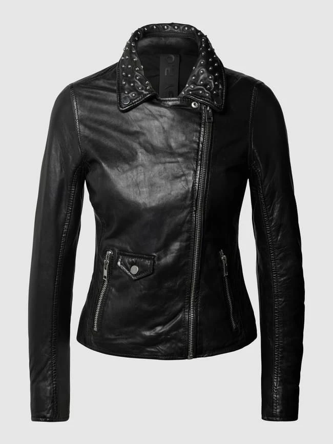 Gipsy Slim Fit Lederjacke Im Biker-Look Modell 'Scarla' - Schwarz 2 Gipsy Slim Fit Lederjacke Im Biker-Look Modell 'Scarla' - Schwarz – Bild 2