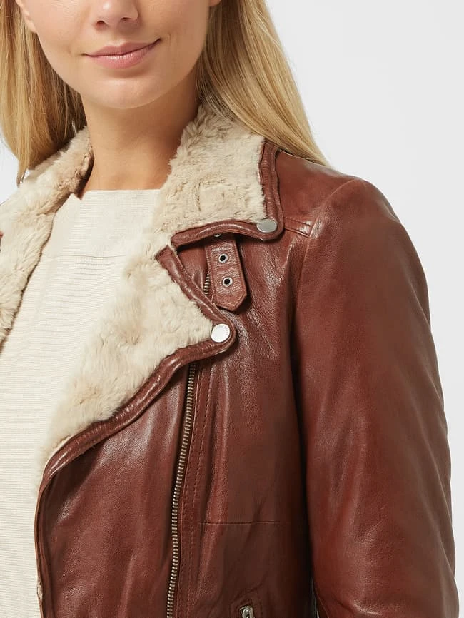 Freaky Nation Lederjacke Im Biker-Look Modell 'Winter Biker Princess' - Camel 3 Freaky Nation Lederjacke Im Biker-Look Modell 'Winter Biker Princess' - Camel – Bild 3