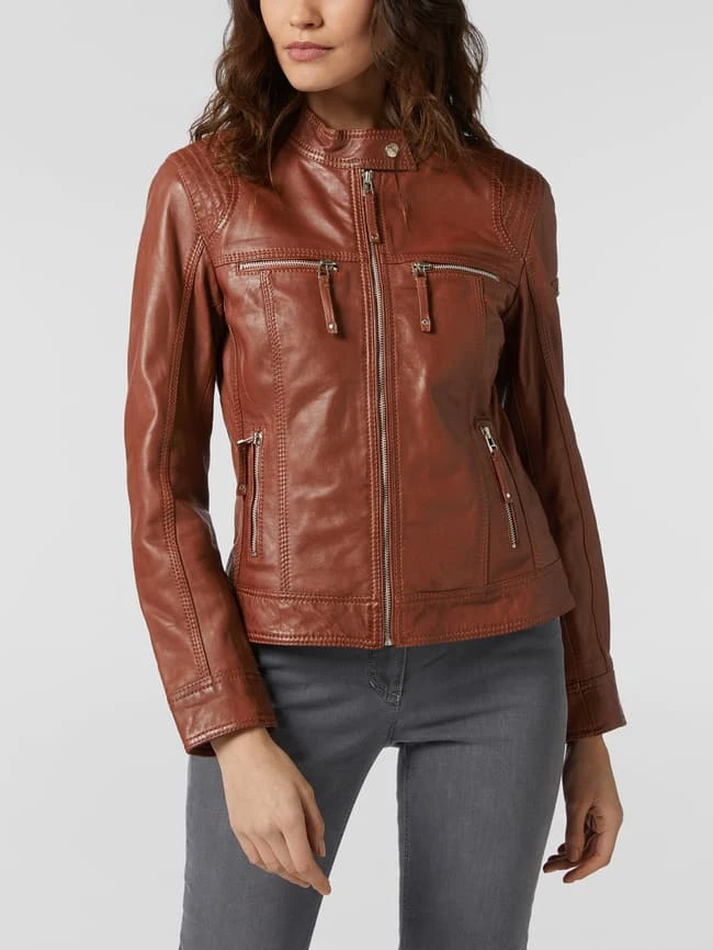 Cabrini Lederjacke Im Biker-Look - Cognac 4 Cabrini Lederjacke Im Biker-Look - Cognac – Bild 4