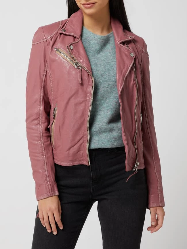 Gipsy Regular Fit Lederjacke Im Biker-Look - Rosa 4 Gipsy Regular Fit Lederjacke Im Biker-Look - Rosa – Bild 4