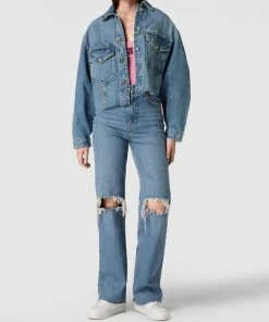 REVIEW Jeansjacke Im Used-Look - Blau