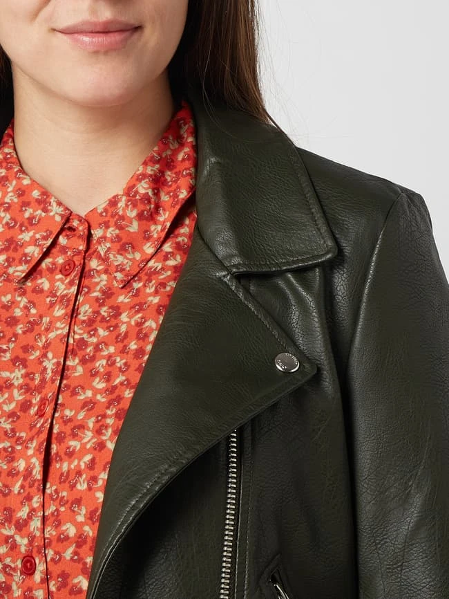 Only Jacke In Leder-Optik Modell 'Valerie' - Dunkelgrün 3 Only Jacke In Leder-Optik Modell 'Valerie' - Dunkelgrün – Bild 3