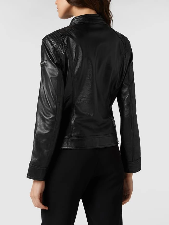 Cabrini Lederjacke Im Biker-Look - Schwarz 5 Cabrini Lederjacke Im Biker-Look - Schwarz – Bild 5