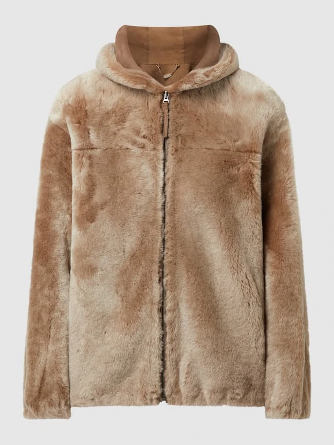 WUNDERFELL Lederblouson Aus Lammshearling Modell 'Fame' - Haselnuss Braun 2 WUNDERFELL Lederblouson Aus Lammshearling Modell 'Fame' - Haselnuss Braun – Bild 2