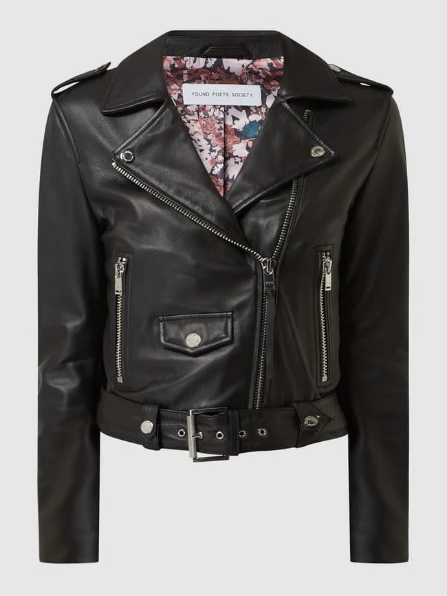 YOUNG POETS SOCIETY Lederjacke Im Biker-Look Modell 'Emma' - Schwarz 2 YOUNG POETS SOCIETY Lederjacke Im Biker-Look Modell 'Emma' - Schwarz – Bild 2