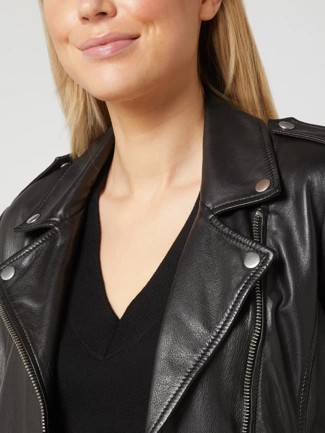 Oui Lederjacke Im Biker-Look - Schwarz 3 Oui Lederjacke Im Biker-Look - Schwarz – Bild 3