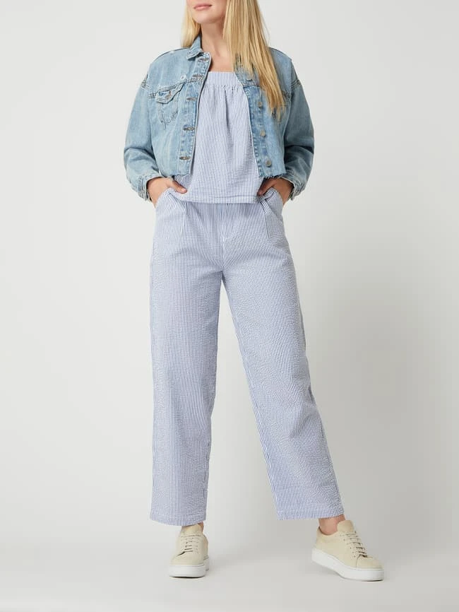 REVIEW Cropped Jeansjacke Aus Baumwolle - Hellblau 1 REVIEW Cropped Jeansjacke Aus Baumwolle - Hellblau