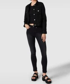 Mango Jeansjacke Mit Umlegekragen - Schwarz