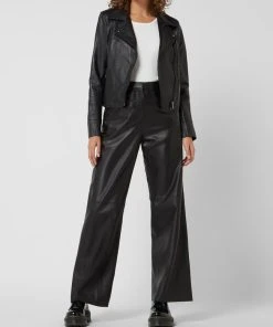 Studio AR Lederjacke Im Biker-Look Modell 'Lovato' - Schwarz