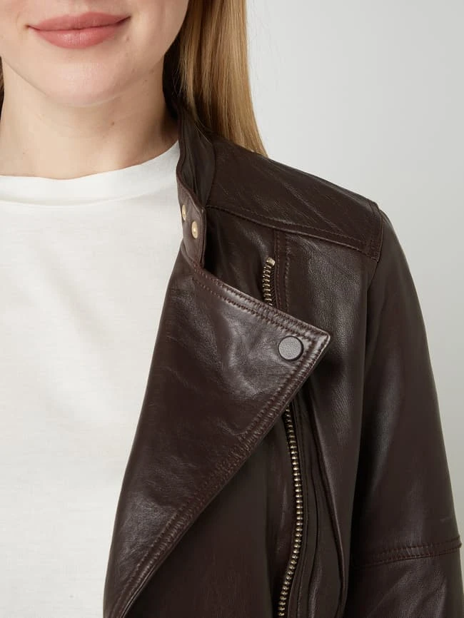 Esprit Collection Lederjacke Im Biker-Look - Bordeaux Rot 3 Esprit Collection Lederjacke Im Biker-Look - Bordeaux Rot – Bild 3