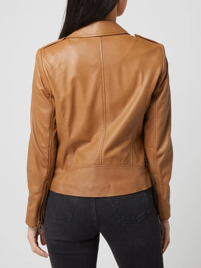 Oui Lederjacke Im Biker-Look - Camel 5 Oui Lederjacke Im Biker-Look - Camel – Bild 5