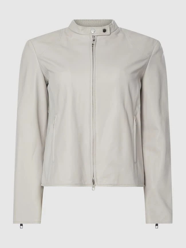 Emporio Armani Lederjacke Im Biker-Look - Stein 1 Emporio Armani Lederjacke Im Biker-Look - Stein