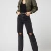 Mango Cropped Bomber Mit Elastischem Saum Modell 'Harbour' - Wattiert - Khaki