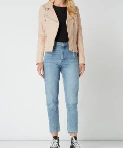 Freaky Nation Lederjacke Im Biker-Look Modell 'Biker Princess' - Hellrosa