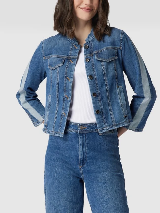 Marc Cain Jeansjacke Mit Galonstreifen - Blau Meliert 4 Marc Cain Jeansjacke Mit Galonstreifen - Blau Meliert – Bild 4