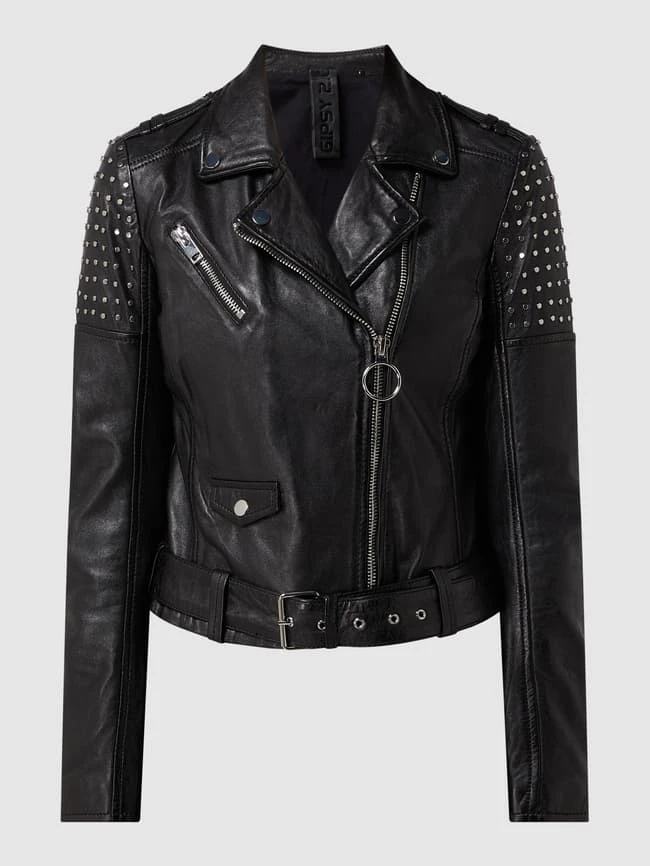 Gipsy Lederjacke Mit Nieten - Schwarz 2 Gipsy Lederjacke Mit Nieten - Schwarz – Bild 2