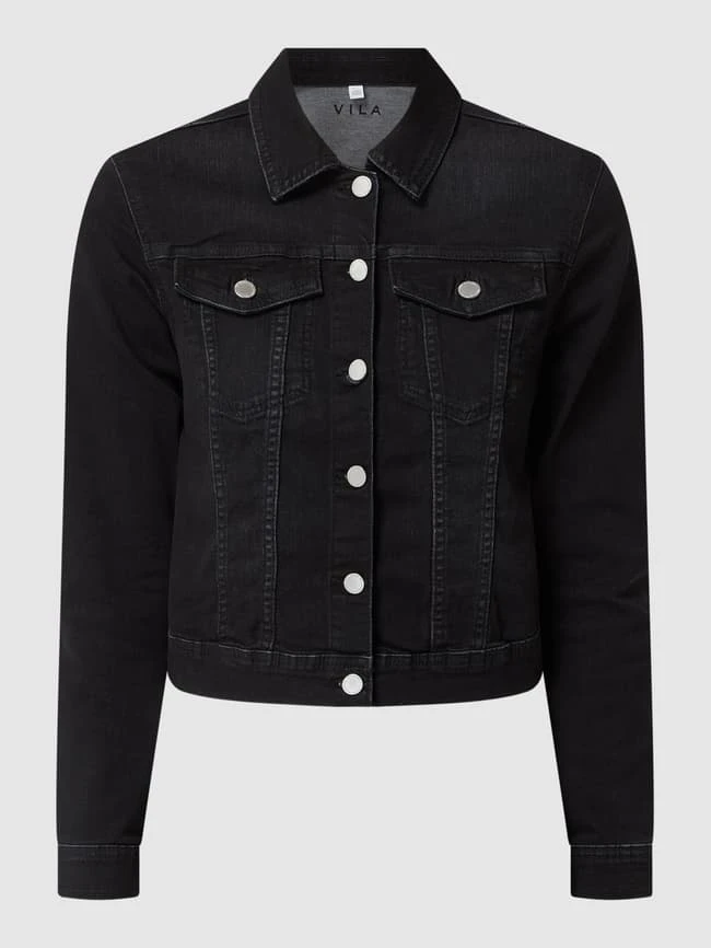 Vila Jeansjacke Mit Stretch-Anteil Modell 'Vineed' - Schwarz 2 Vila Jeansjacke Mit Stretch-Anteil Modell 'Vineed' - Schwarz – Bild 2