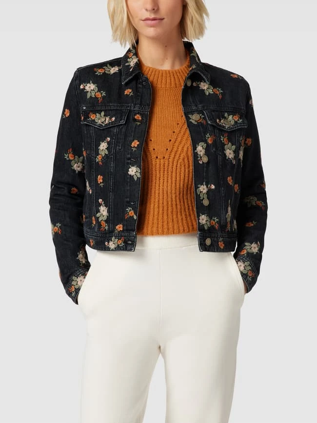 Guess Jeansjacke Mit Floralen Stickereien Modell 'DORIA' - Dunkelgrau 4 Guess Jeansjacke Mit Floralen Stickereien Modell 'DORIA' - Dunkelgrau – Bild 4