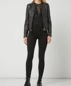 Freaky Nation Lederjacke Im Biker-Look Modell 'Tula' - Schwarz