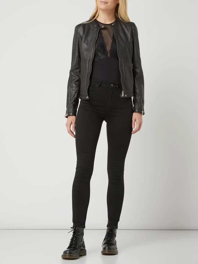 Freaky Nation Lederjacke Im Biker-Look Modell 'Tula' - Schwarz 1 Freaky Nation Lederjacke Im Biker-Look Modell 'Tula' - Schwarz