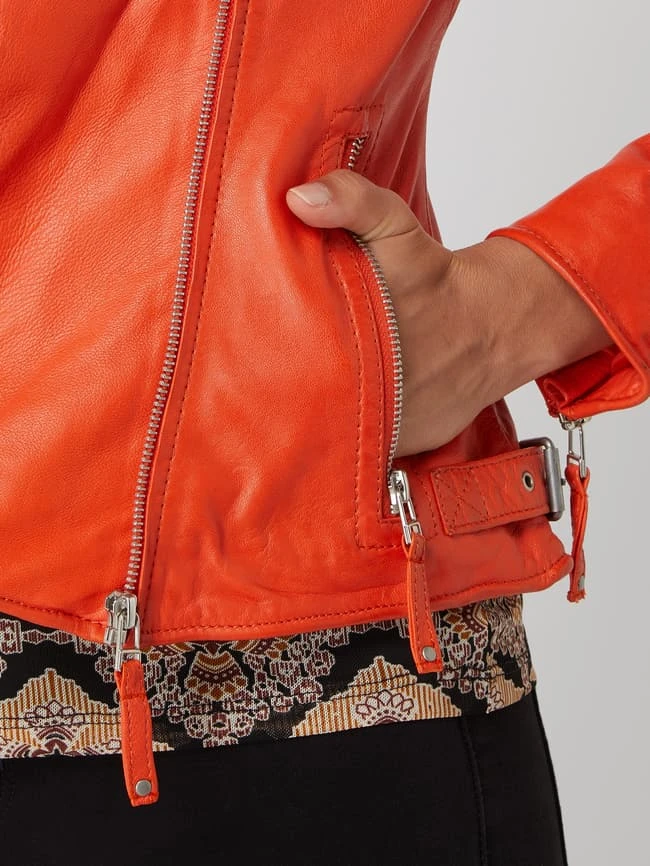 Freaky Nation Lederjacke Im Biker-Look Modell 'Biker Princess' - Orange 3 Freaky Nation Lederjacke Im Biker-Look Modell 'Biker Princess' - Orange – Bild 3