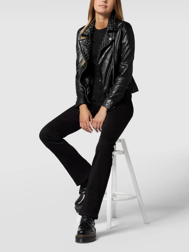 Gipsy Slim Fit Lederjacke Im Biker-Look Modell 'Scarla' - Schwarz 1 Gipsy Slim Fit Lederjacke Im Biker-Look Modell 'Scarla' - Schwarz