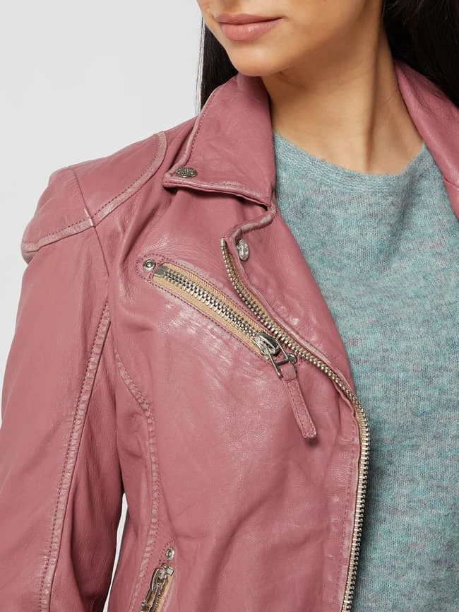 Gipsy Regular Fit Lederjacke Im Biker-Look - Rosa 3 Gipsy Regular Fit Lederjacke Im Biker-Look - Rosa – Bild 3