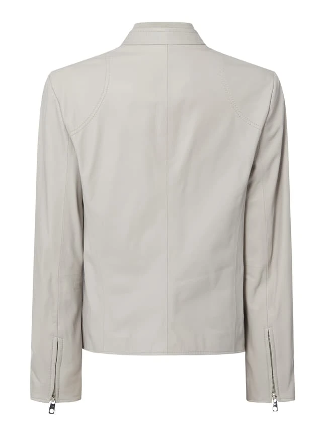 Emporio Armani Lederjacke Im Biker-Look - Stein 3 Emporio Armani Lederjacke Im Biker-Look - Stein – Bild 3