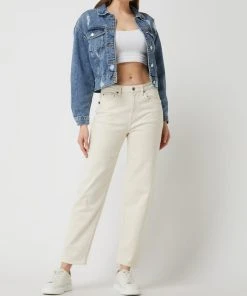 Only Cropped Jeansjacke Mit Destroyed-Effekten Modell 'Malibu' - Jeans