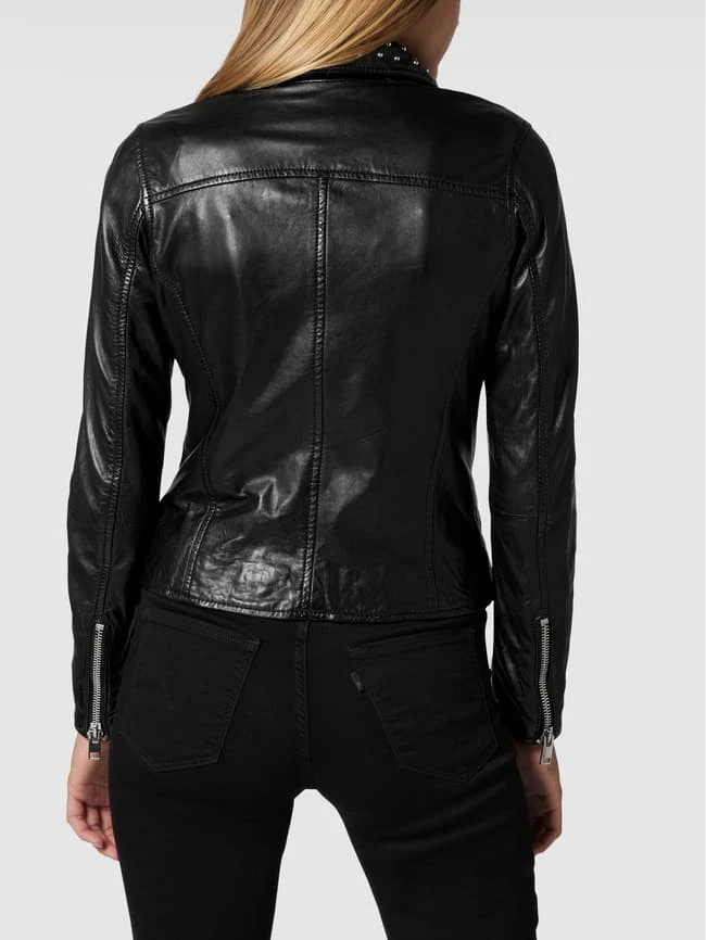 Gipsy Slim Fit Lederjacke Im Biker-Look Modell 'Scarla' - Schwarz 5 Gipsy Slim Fit Lederjacke Im Biker-Look Modell 'Scarla' - Schwarz – Bild 5