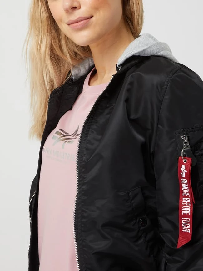 Alpha Industries Bomber Mit Abnehmbarer Kapuze - Schwarz 3 Alpha Industries Bomber Mit Abnehmbarer Kapuze - Schwarz – Bild 3