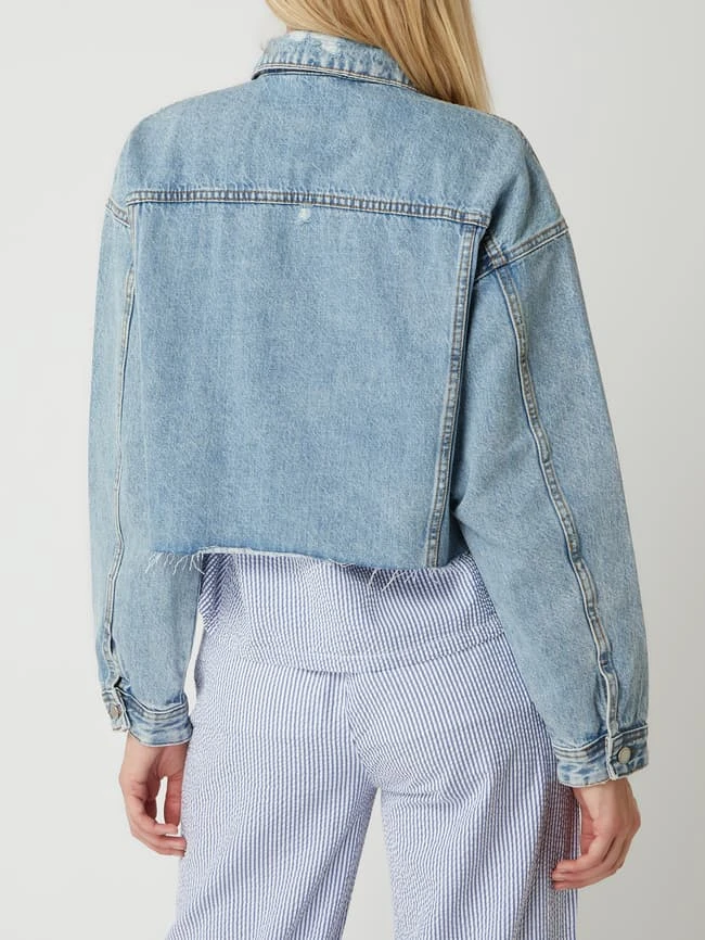 REVIEW Cropped Jeansjacke Aus Baumwolle - Hellblau 5 REVIEW Cropped Jeansjacke Aus Baumwolle - Hellblau – Bild 5