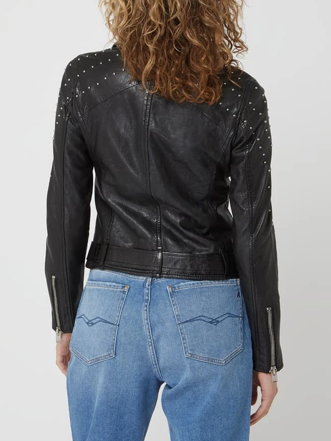 Gipsy Slim Fit Lederjacke Mit Nieten Modell 'Zarlia' - Schwarz 5 Gipsy Slim Fit Lederjacke Mit Nieten Modell 'Zarlia' - Schwarz – Bild 5
