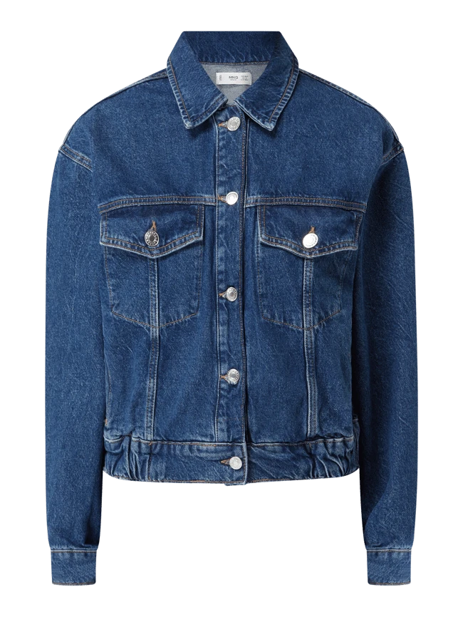 Mango Jeansjacke Aus Baumwolle Modell 'Mabel' - Blau Meliert 2 Mango Jeansjacke Aus Baumwolle Modell 'Mabel' - Blau Meliert – Bild 2
