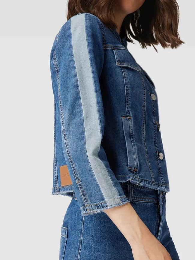 Marc Cain Jeansjacke Mit Galonstreifen - Blau Meliert 3 Marc Cain Jeansjacke Mit Galonstreifen - Blau Meliert – Bild 3