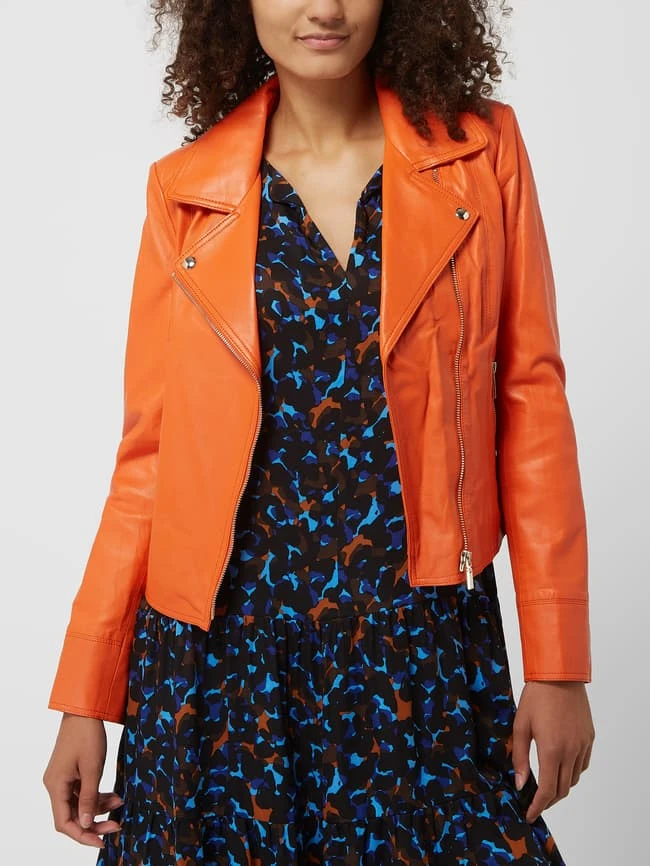 Studio AR Lederjacke Im Biker-Look Modell 'Lovato' - Orange 4 Studio AR Lederjacke Im Biker-Look Modell 'Lovato' - Orange – Bild 4