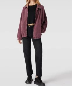 BDG Urban Outfitters Oversized Blouson Aus Cord Mit Label-Stitching - Lila