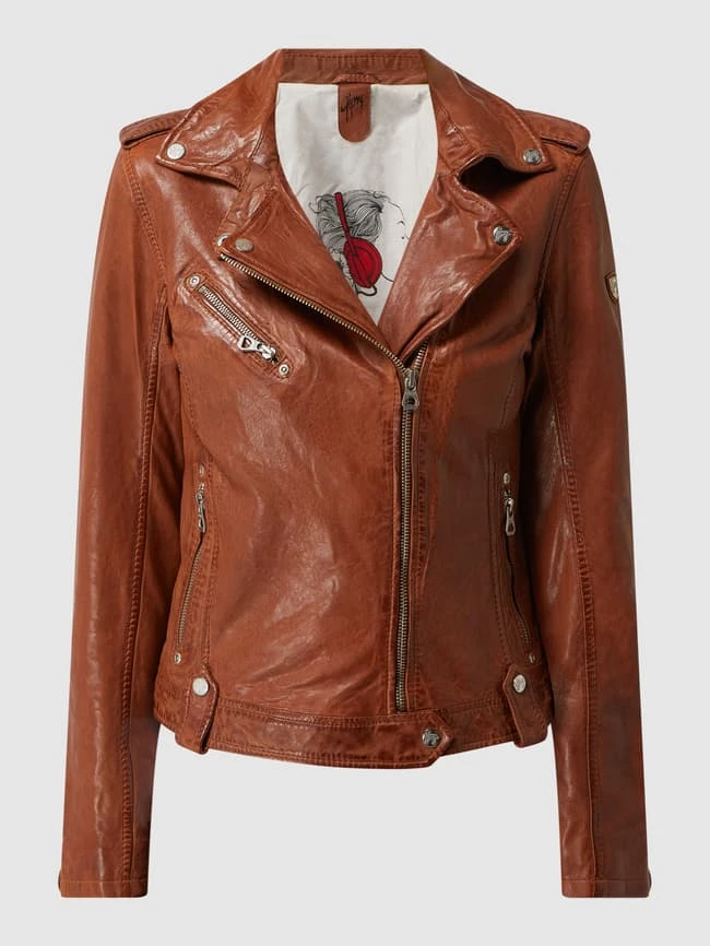Gipsy Lederjacke Im Biker-Look Modell 'Famos' - Cognac 2 Gipsy Lederjacke Im Biker-Look Modell 'Famos' - Cognac – Bild 2
