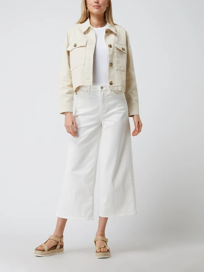 Opus Cropped Jeansjacke Mit überschnittenen Schultern Modell 'Hardil' - Beige 1 Opus Cropped Jeansjacke Mit überschnittenen Schultern Modell 'Hardil' - Beige