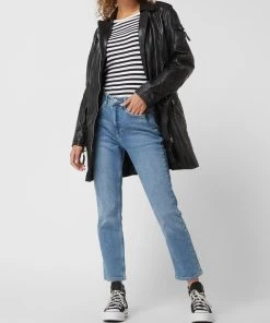 Cabrini Lederjacke Im Biker-Look - Schwarz