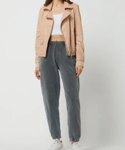 Freaky Nation Lederjacke Im Biker-Look Modell 'Rose' - Pink Meliert