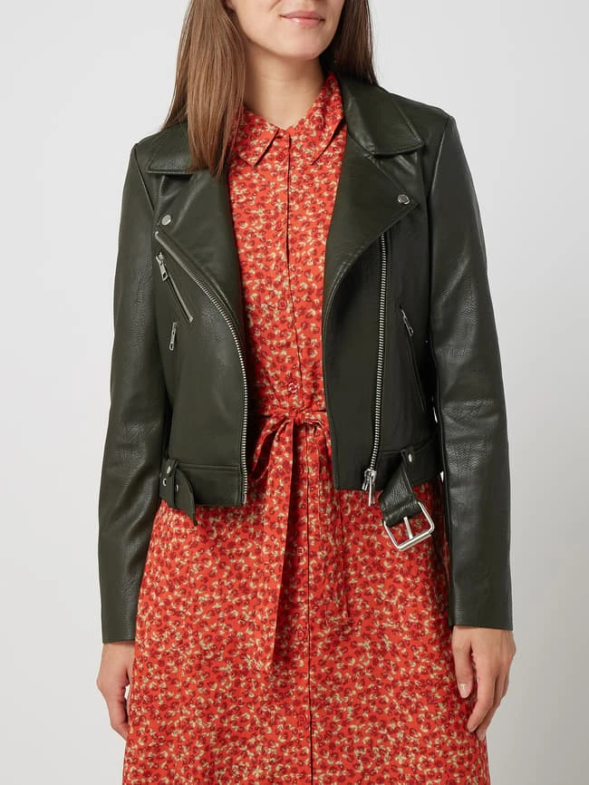 Only Jacke In Leder-Optik Modell 'Valerie' - Dunkelgrün 4 Only Jacke In Leder-Optik Modell 'Valerie' - Dunkelgrün – Bild 4