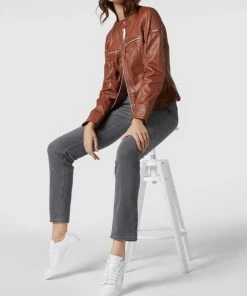 Cabrini Lederjacke Im Biker-Look - Cognac