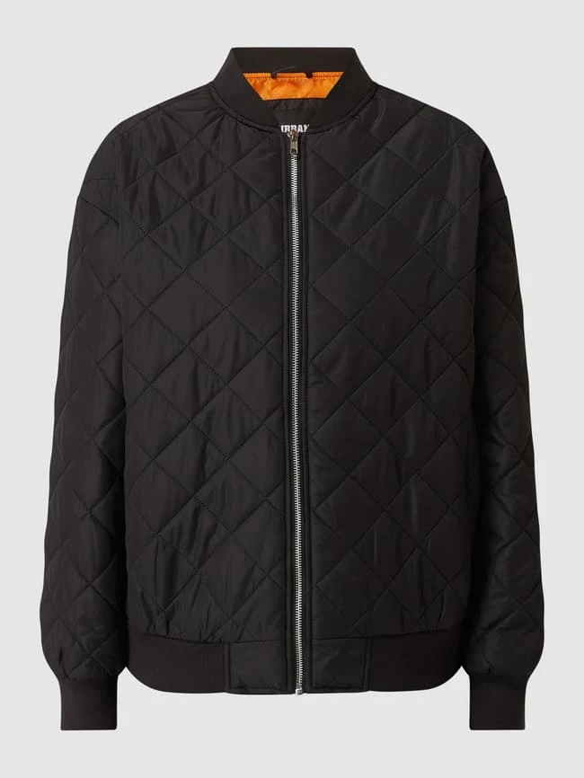 URBAN CLASSICS Bomber Mit Steppnähten - Schwarz 2 URBAN CLASSICS Bomber Mit Steppnähten - Schwarz – Bild 2