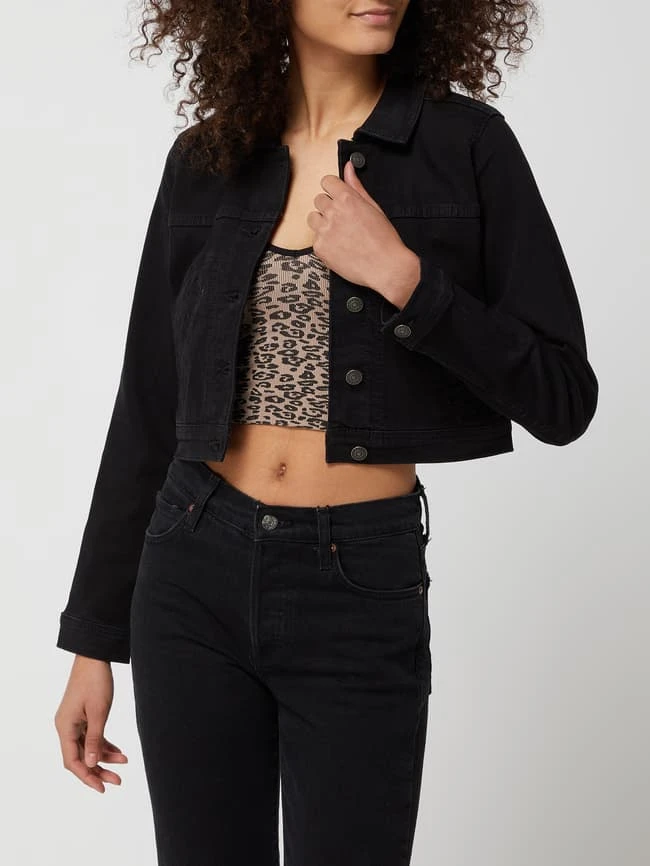 American Eagle Cropped Jeansjacke Mit Viskose-Anteil - Schwarz 4 American Eagle Cropped Jeansjacke Mit Viskose-Anteil - Schwarz – Bild 4