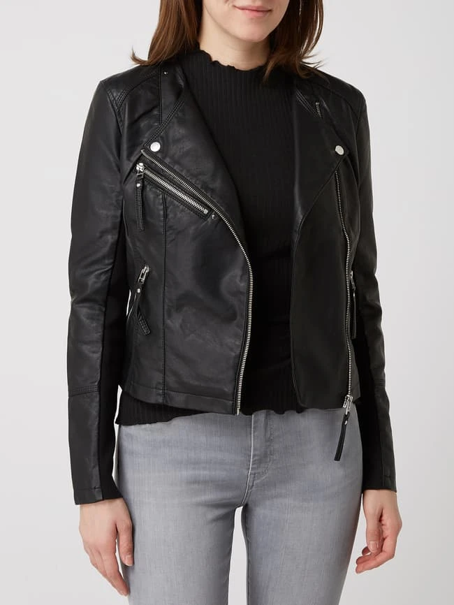 Vero Moda Biker-Jacke In Leder-Optik Modell 'Ria' - Schwarz 4 Vero Moda Biker-Jacke In Leder-Optik Modell 'Ria' - Schwarz – Bild 4